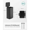 Songmics 40 litrų virtuvės atliekų dėžė su pedalais, juoda
