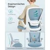 Songmics Biuro kėdė, ergonomiški sulankstomi porankiai, mėlyna migla