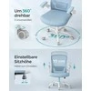 Songmics Biuro kėdė, ergonomiški sulankstomi porankiai, mėlyna migla