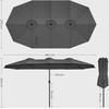 Songmics Didelis skėtis 460 x 270 cm Pilka