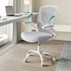 Songmics Ergonomiška biuro kėdė su tinkleliu ir 53 cm sėdyne šviesiai pilka