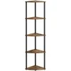 Songmics Kampinė lentyna su 5 lygiais 38,3 x 27 x 139 cm ruda vintažinė