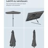 Songmics Skėtis 200 x 150 cm stačiakampio formos pilkos spalvos