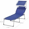 Songmics Gartenliege mit Blende Dunkelblau
