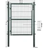 Songmics Sodo vartai 106 x 125 cm (D x V), pagaminti iš cinkuoto plieno