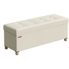 Songmics Sulankstoma taburetė su daiktadėže 38 x 110 x 40 cm, kreminė balta