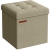 Songmics Sulankstoma taburetė su daiktadėže 30 x 30 cm kupranugario rudos spalvos