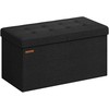 Songmics Suoliukas su daiktadėže 38 x 76 x 38 cm rašalas juodas