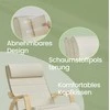 Songmics Supamasis krėslas su 5 pakopų reguliuojama atrama kojoms, supamasis krėslas su porankiais, pagamintas iš beržo medienos, skirtas svetainei