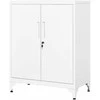 Songmics Užrakinama dokumentų spinta su 2 durelėmis 40 x 80 x 90 cm matinės baltos spalvos