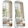 Songmics Viso ilgio veidrodis su apvaliais kampais 160 x 50 cm rašalas juodas