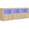 Šoninė spintelė su LED lemputėmis, ąžuolo, 181,5x37x67cm