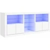 Šoninė spintelė su LED lemputėmis, balta, 181,5x37x67cm