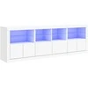 Šoninė spintelė su LED lemputėmis, baltos spalvos, 202x37x67cm