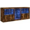 Šoninė spintelė su LED lemputėmis, dūminė, 181,5x37x67cm