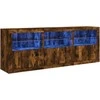 Šoninė spintelė su LED lemputėmis, dūminė, 181,5x37x67cm