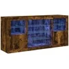 Šoninė spintelė su LED lemputėmis, dūminė, 142,5x37x67cm