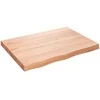 Stalviršis, šviesiai rudas, 80x60x(2-6) cm, medienos masyvas