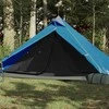 Stovyklavimo palapinė, mėlyna, vienvietė, tipi dizaino
