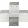 Stulpų sujungimai, 4vnt., 101x101mm, metalas, X formos