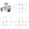 Stulpų sujungimai, 4vnt., 81x81mm, metalas, X formos