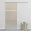 Stumdomos durys, sidabrinės, 90x205cm, aliuminis ir ESG stiklas