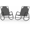 Sofa Supami saulės gultai, 2vnt., pilki, plienas ir tekstilenas