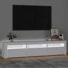 TV staliukas Televizoriaus spintelė su LED apšvietimu, balta, 180x35x40cm