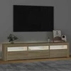 TV staliukas Televizoriaus spintelė su LED apšvietimu, ąžuolo, 180x35x40cm