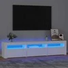 TV staliukas Televizoriaus spintelė su LED apšvietimu, balta, 180x35x40cm