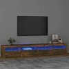 TV staliukas Televizoriaus spintelė su LED, dūminio ąžuolo, 240x35x40cm