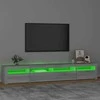 TV staliukas Televizoriaus spintelė su LED, pilka ąžuolo, 240x35x40cm