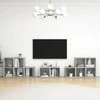 TV staliukas Televizoriaus spintelių komplektas, 8 dalių, betono, mediena