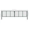 Tinkliniai sodo vartai, pilki, 400x125cm, galvanizuotas plienas