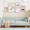 Trivietė chesterfield sofa su pagalvėlėmis, pilka, aksomas
