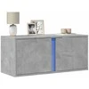 TV staliukas Sieninė TV spintelė su LED lemputėmis, betono, 80x31x35cm