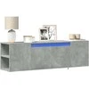 TV staliukas Sieninė TV spintelė su LED lemputėmis, betono, 135x31x39,5cm