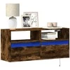 TV staliukas Sieninė TV spintelė su LED lemputėmis, dūminė, 100x31x45cm