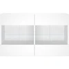 TV staliukas Sieninė TV spintelė su LED lemputėmis, balta, 98,5x30x60,5cm