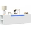 TV staliukas Sieninė TV spintelė su LED lemputėmis, balta, 135x31x39,5cm