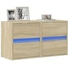 TV staliukas Sieninės TV spintelės su LED, 2vnt., sonoma ąžuolo, 41x31x45cm