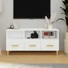 TV staliukas Televizoriaus spintelė, balta, 102x36x50cm, apdirbta mediena