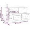 TV staliukas Televizoriaus spintelė, dūminio ąžuolo, 80x35x50cm, mediena