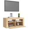 TV staliukas Televizoriaus spintelė su LED apšvietimu, ąžuolo, 90x35x40cm