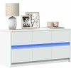 TV staliukas Televizoriaus spintelė su LED, balta, 100x34x50cm, mediena