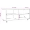 TV staliukas TV spintelė su ratukais, dūminio ąžuolo, 90x35x35cm, mediena