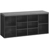Vasagle Batų lentyna su sėdyne 30 x 104 x 48 cm juodmedžio juoda