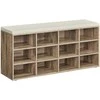 Songmics Vasagle Batų lentyna su sėdyne 30,3 x 104 x 48 cm kupranugario rudos spalvos