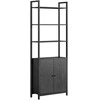 Songmics Vasagle Knygų lentyna 24 x 60 x 159,5 cm juodmedžio juodos-juodos-juodos-juodos spalvos