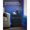 Songmics Vasagle Naktinė spintelė su LED apšvietimu, moderni balta